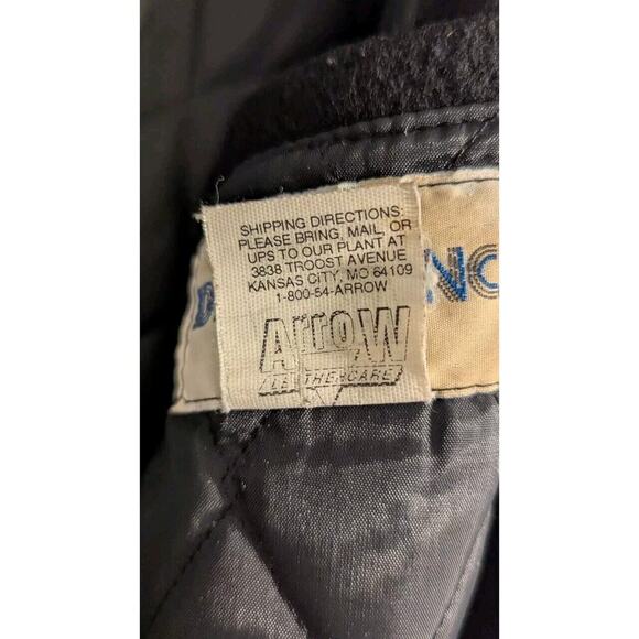 Vintage Boogie's Diner Las Vegas Bomber Varsity Jacket Wool Leather Black Large - Picture 8 of 16